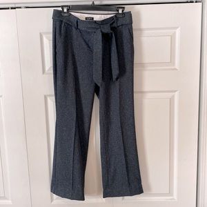Loft belted “Julie” wide leg trouser pant with pockets, blue-gray size 0